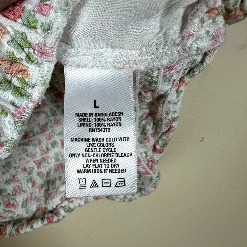 Aeropostale Floral Cottagecore Crop Top Womens L Milkmaid Festival Puff Sleeve - Picture 7 of 10